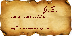 Jurin Barnabás névjegykártya